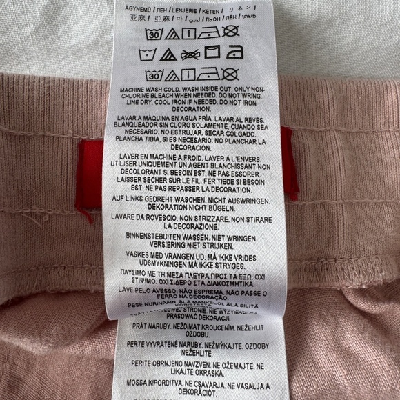 Guess Women's 100% LINEN Capri Jogger Style Pants Pink Small Beach Boardwalk - Picture 9 of 16